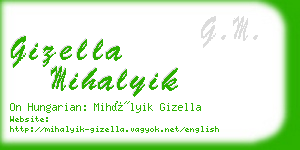 gizella mihalyik business card